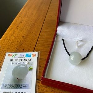 NEW ( ITB) 🌹JADE Bead 🌹 on a twisted black cord with Info card